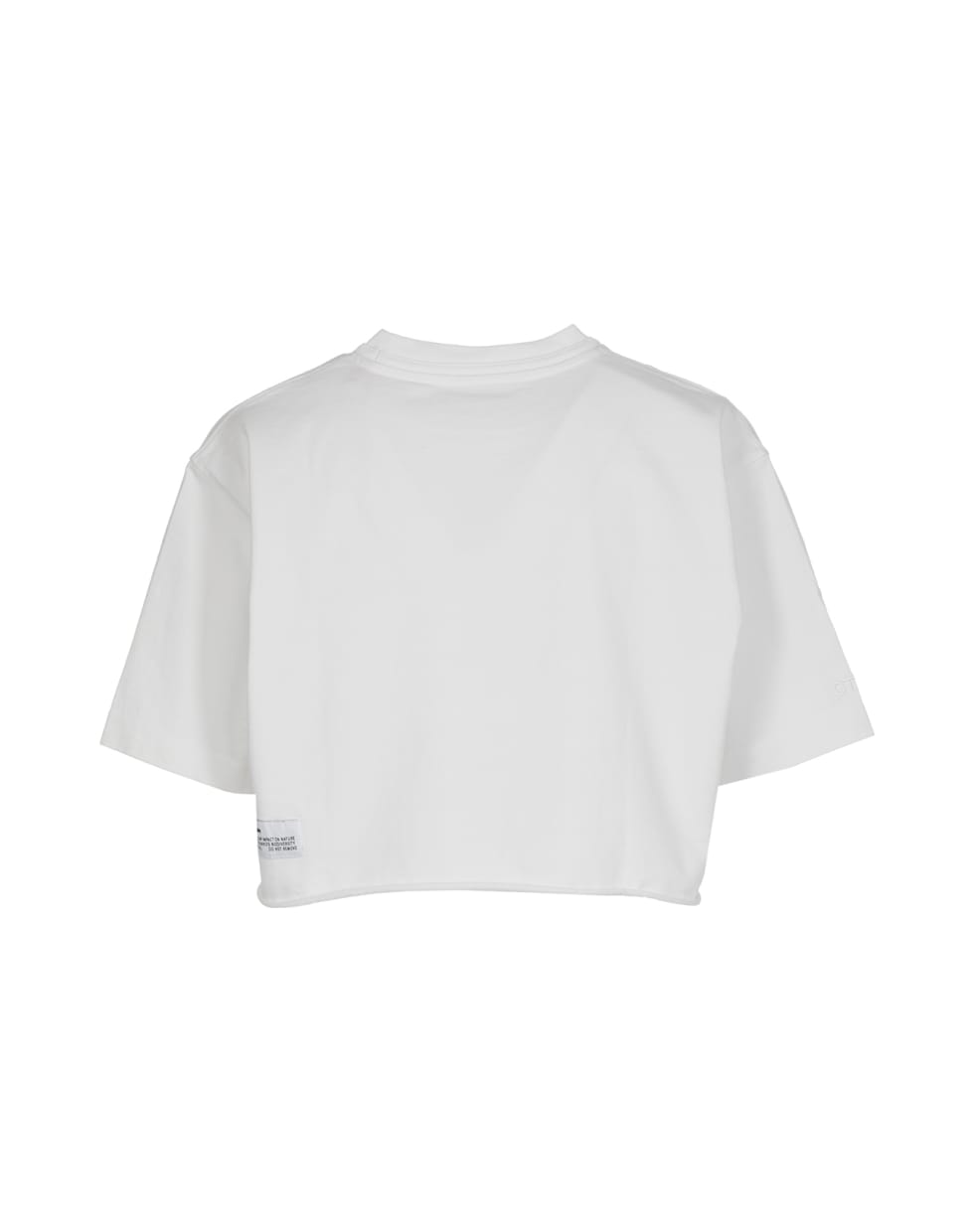 HERON PRESTON Cropped T-shirt With Lettering - WHITE RED