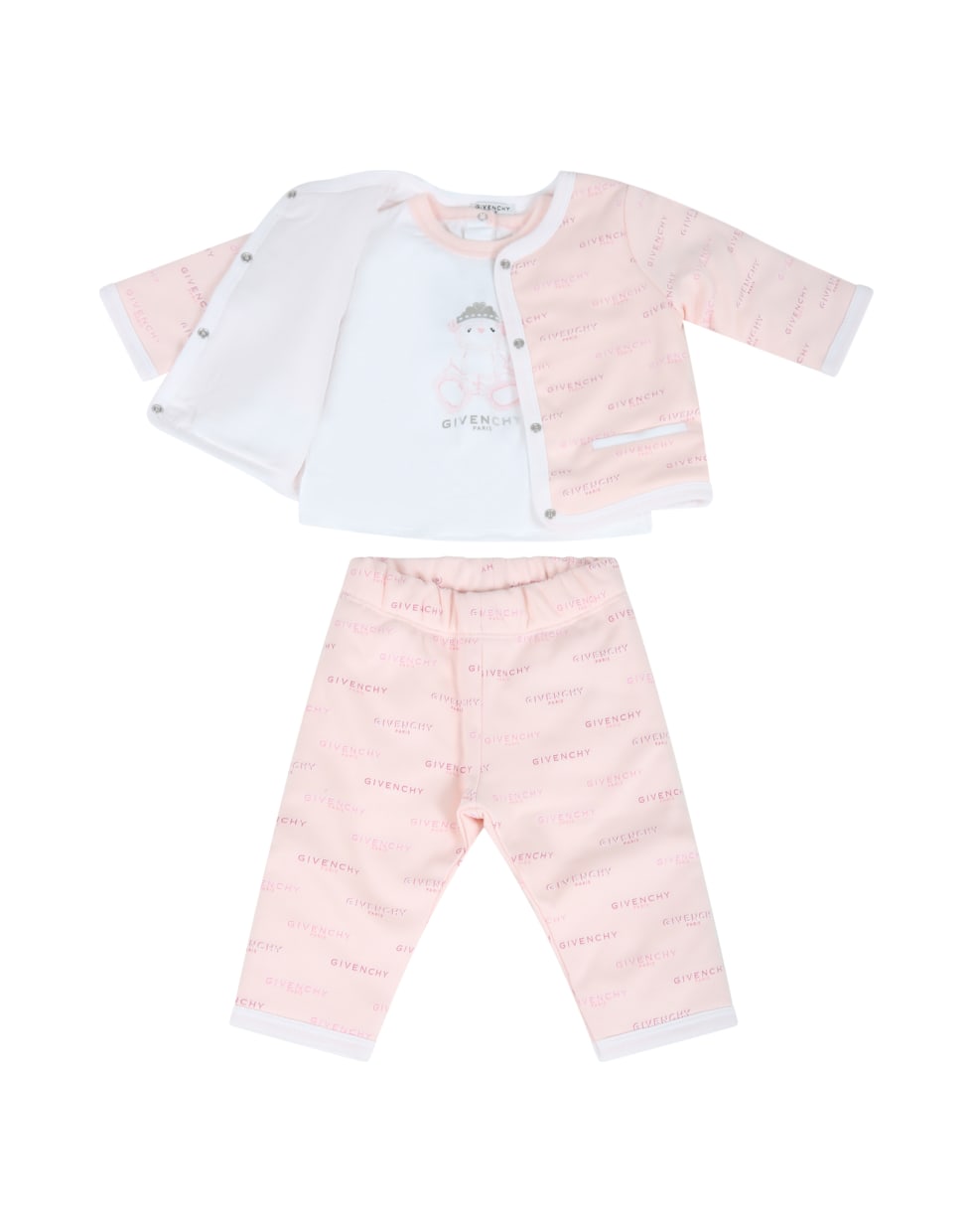Givenchy Pink Tracksuit For Baby Girl - Rosa