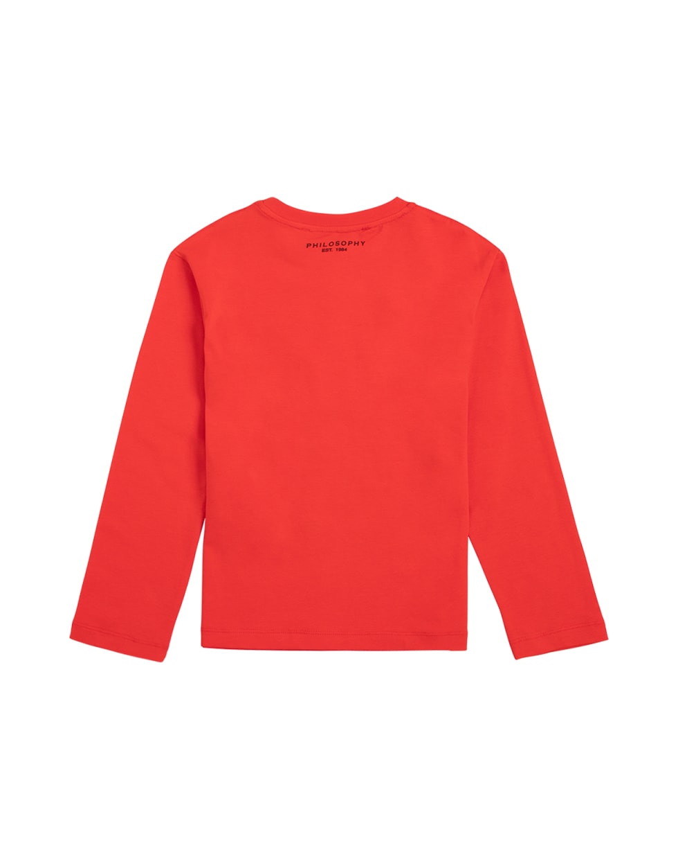 Philosophy di Lorenzo Serafini Kids Red Long-sleeved Cotton T-shirt With Logo Print - Red