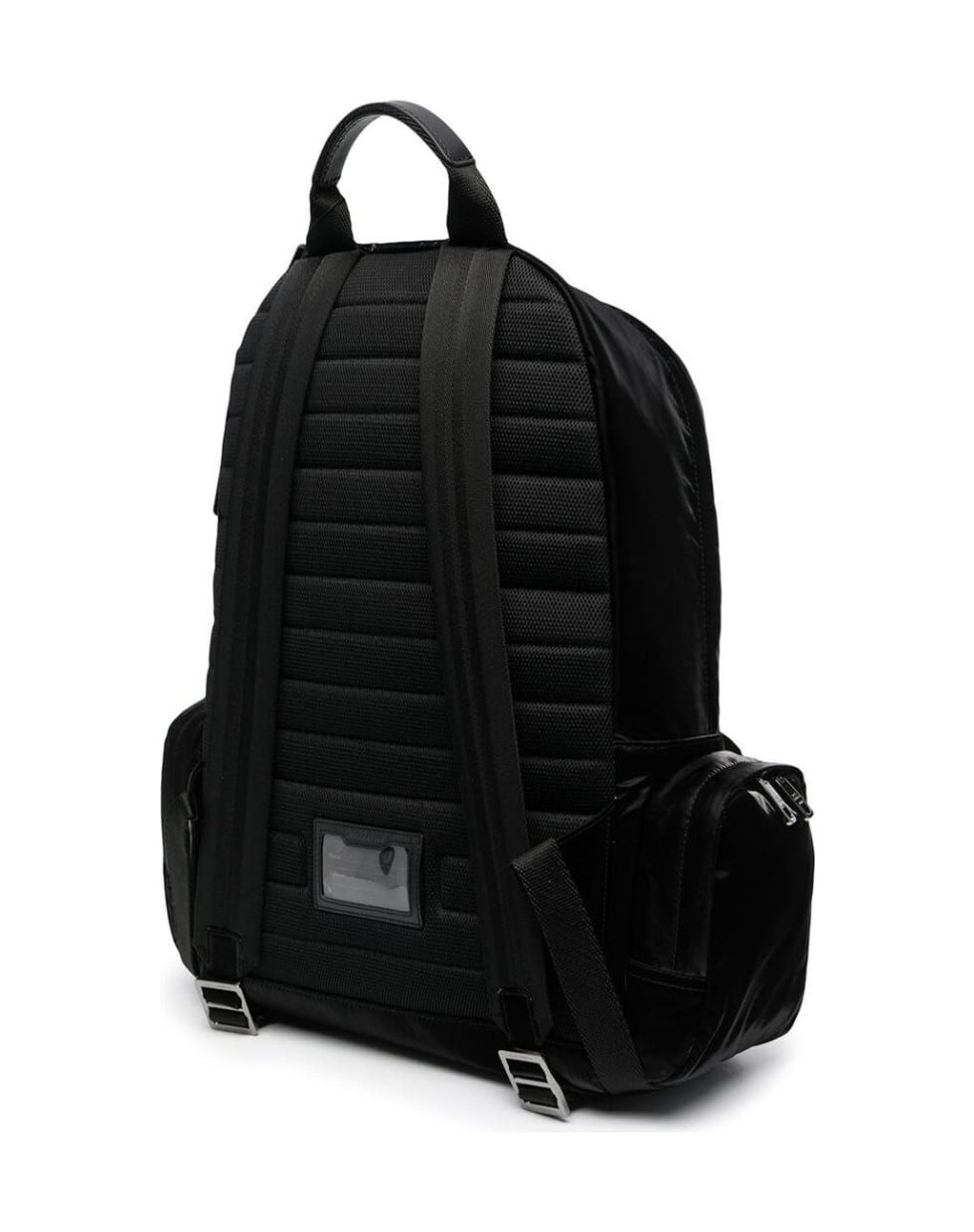 Dolce & Gabbana Sicilia Shiny Black Nylon  Backpack With Logo - Black