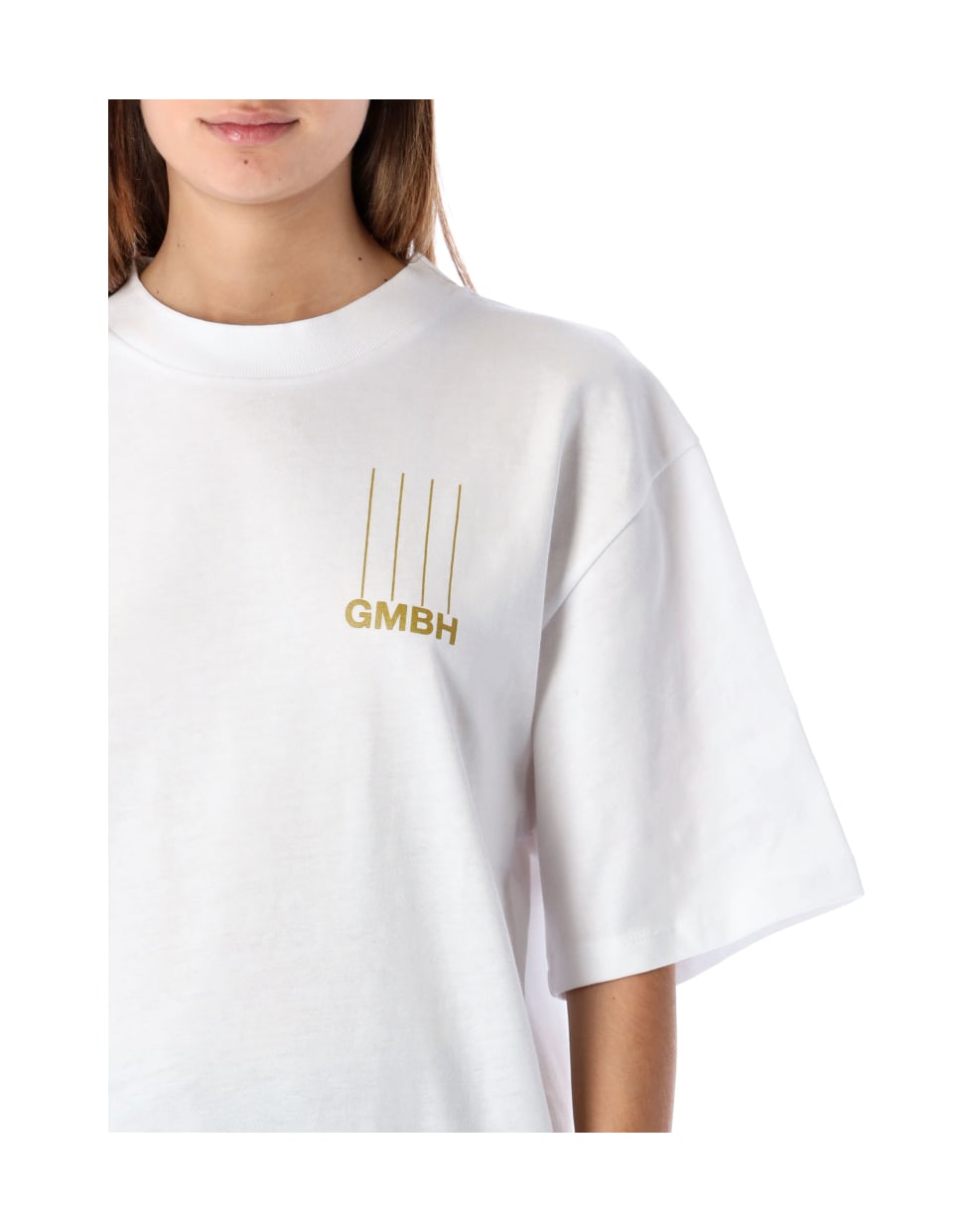 GMBH Birk Crop Logo T-shirt - WHITE