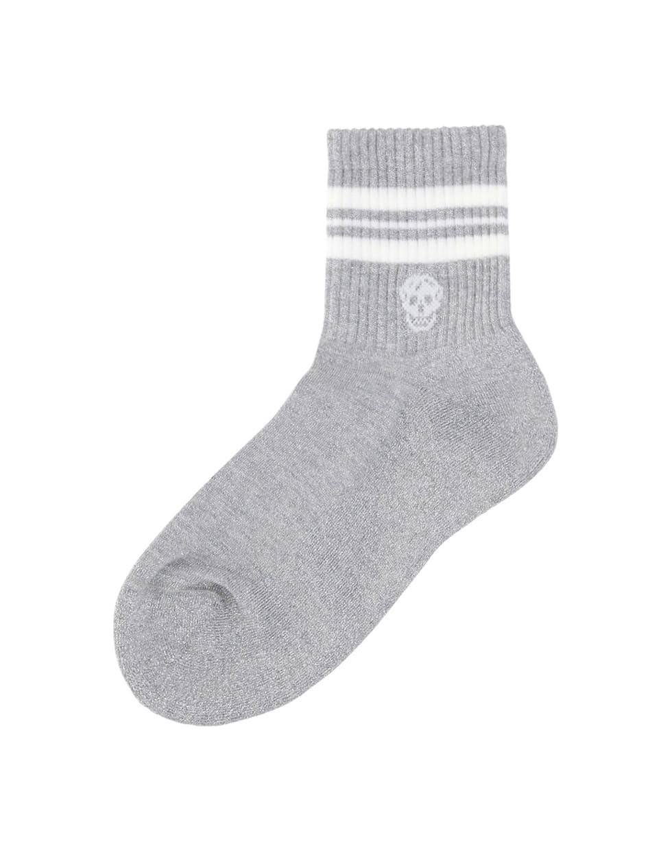 Alexander McQueen Alexander Mc Queen Stripe Skull Socks - Silver/white