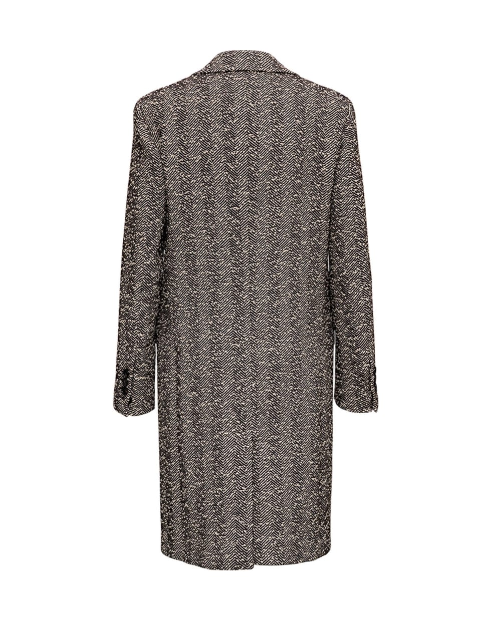 Bottega Veneta Long Double-breasted Coat In Wool Blend - Beige