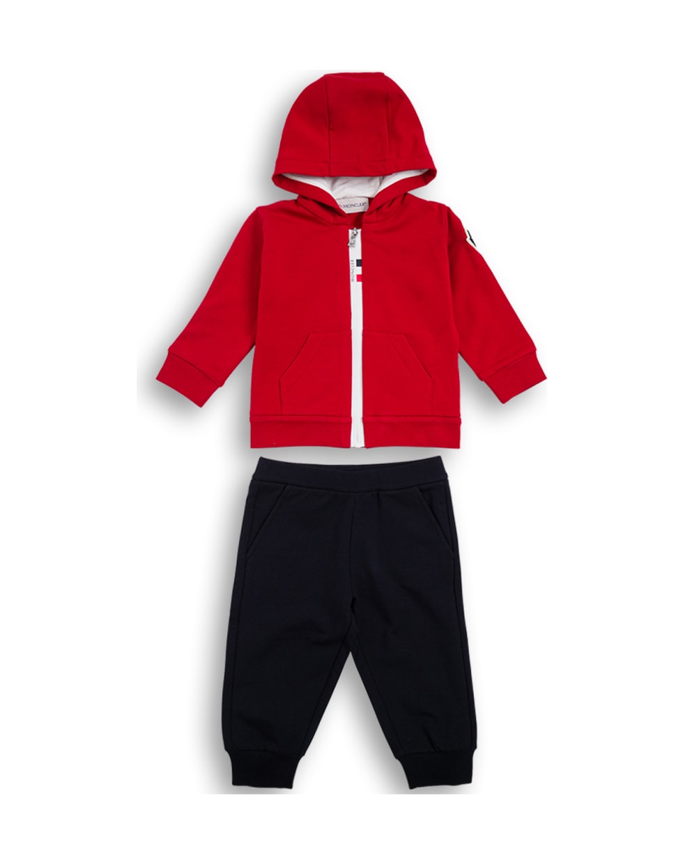 Moncler Coordinated Red And Blue Cotton Suit - Multicolor
