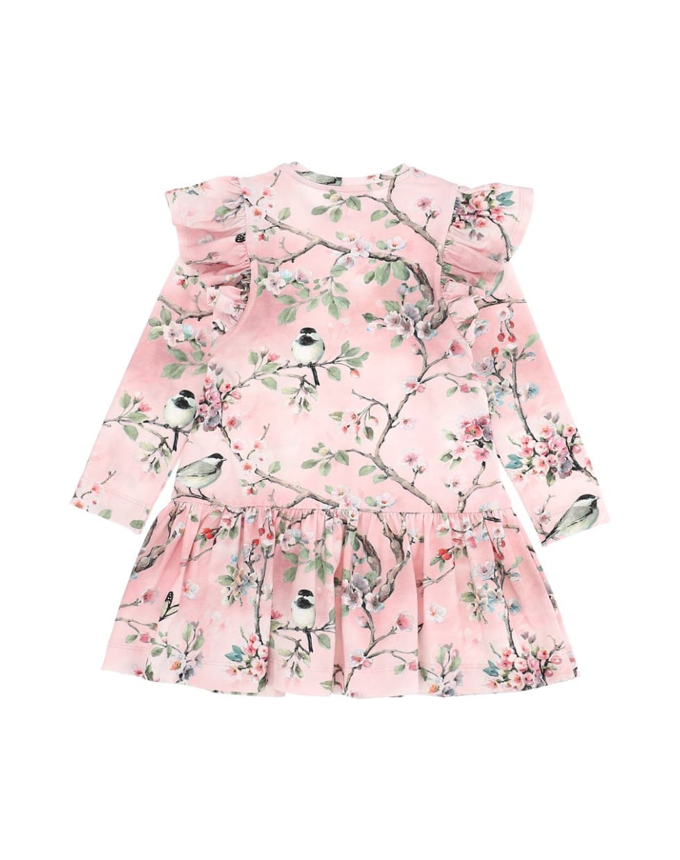 Monnalisa Pink Cotton Dress With Floral Print - C