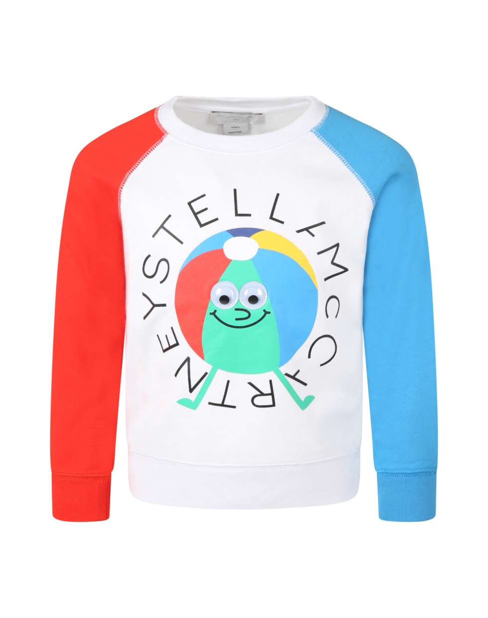 Stella McCartney Kids White Sweatshirt For Kids With Colored Ball - Multicolor