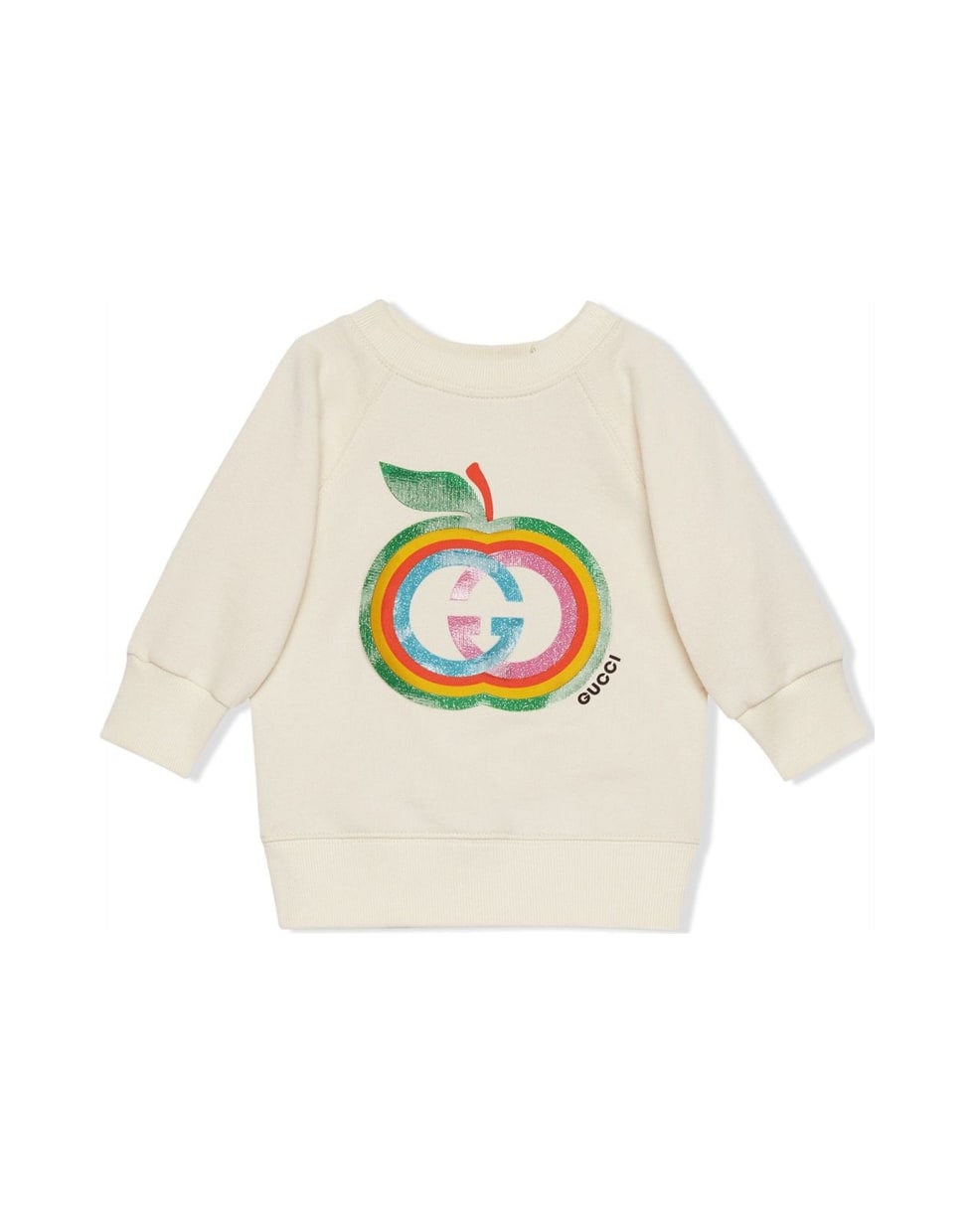 Gucci Baby Cotton Sweatshirt With Apple - Panna