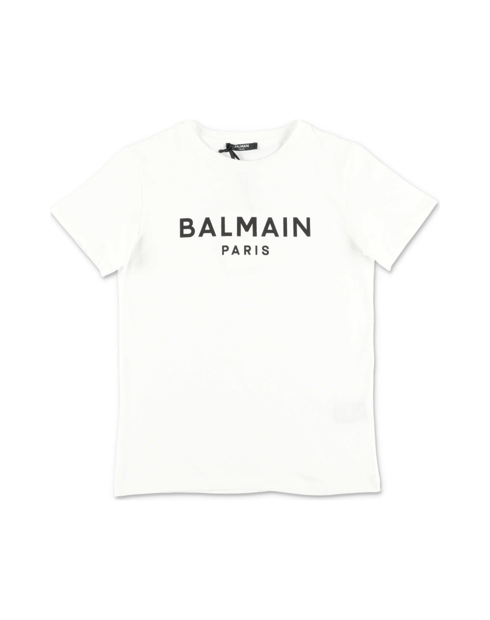 Balmain T-shirt Bianca In Jersey Di Cotone - Bianco/Nero
