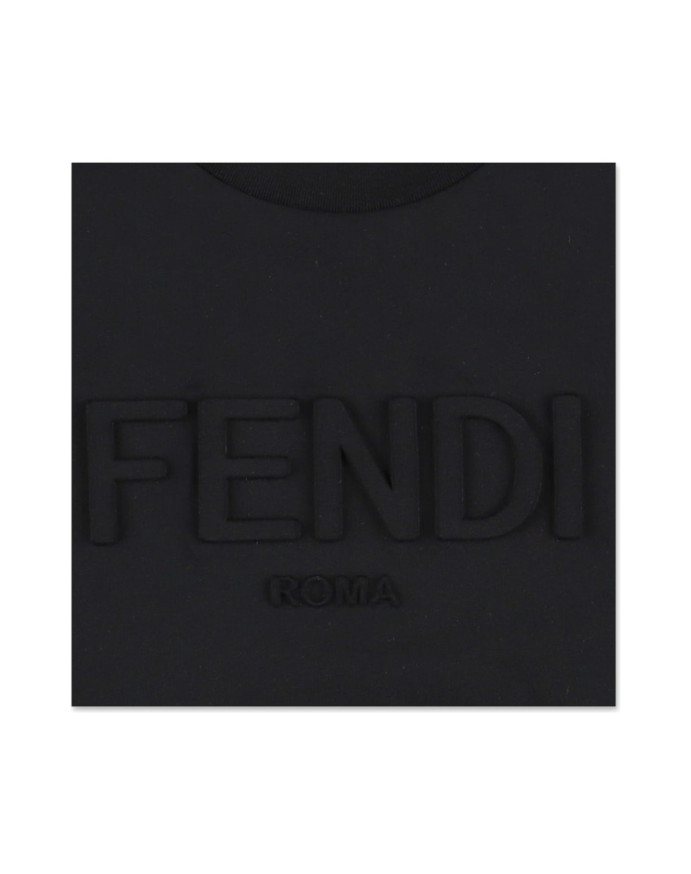 Fendi T-shirt Nera In Jersey Di Cotone - Nero