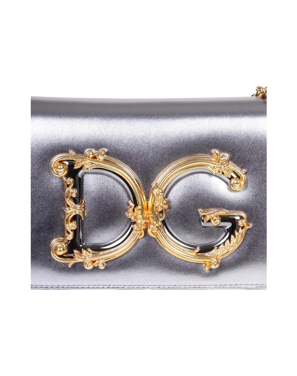 Dolce & Gabbana Clutch Dg Girls In Silver Nappa - Silver