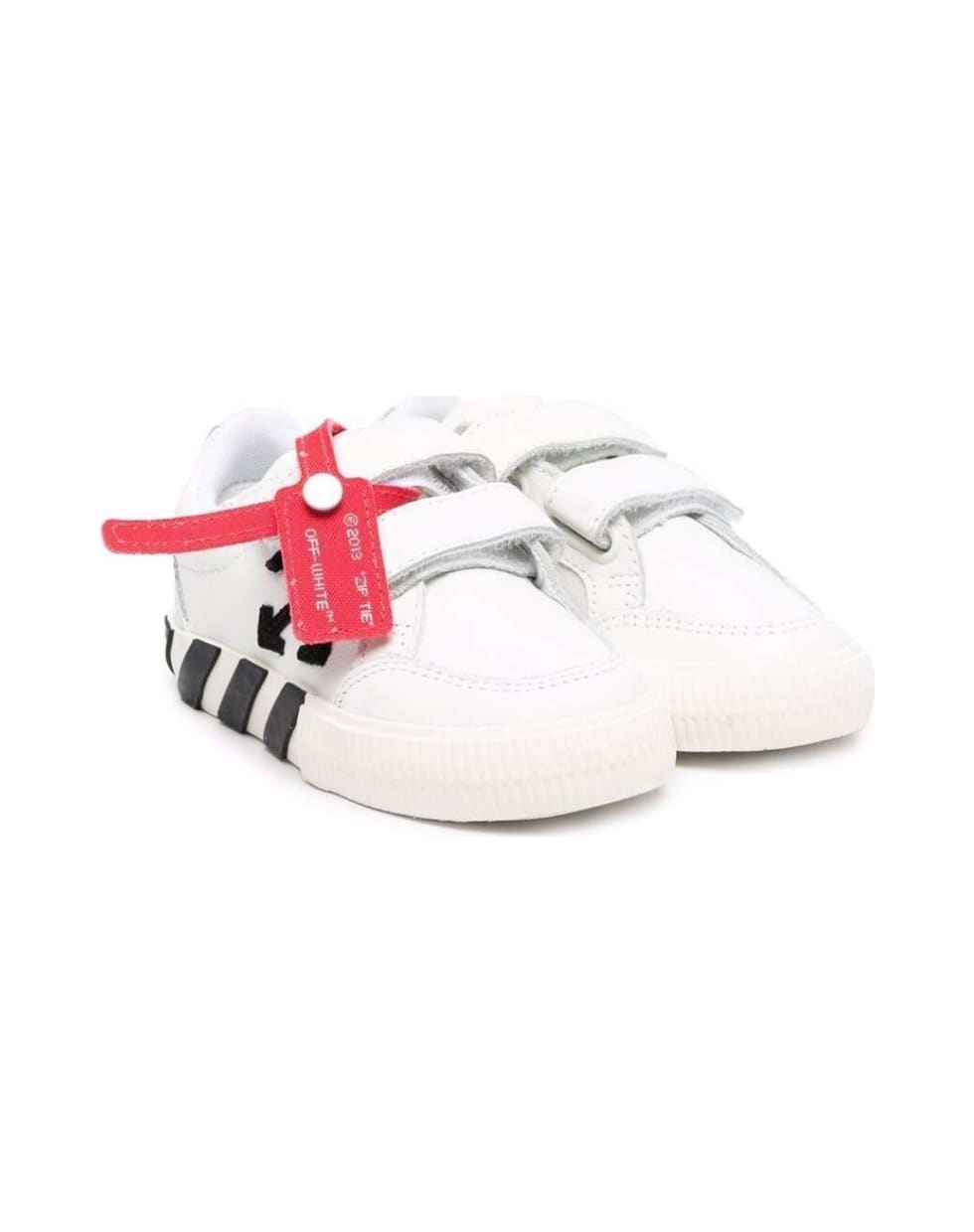 Off-White Low Vulcanized White Leather Sneakers - White