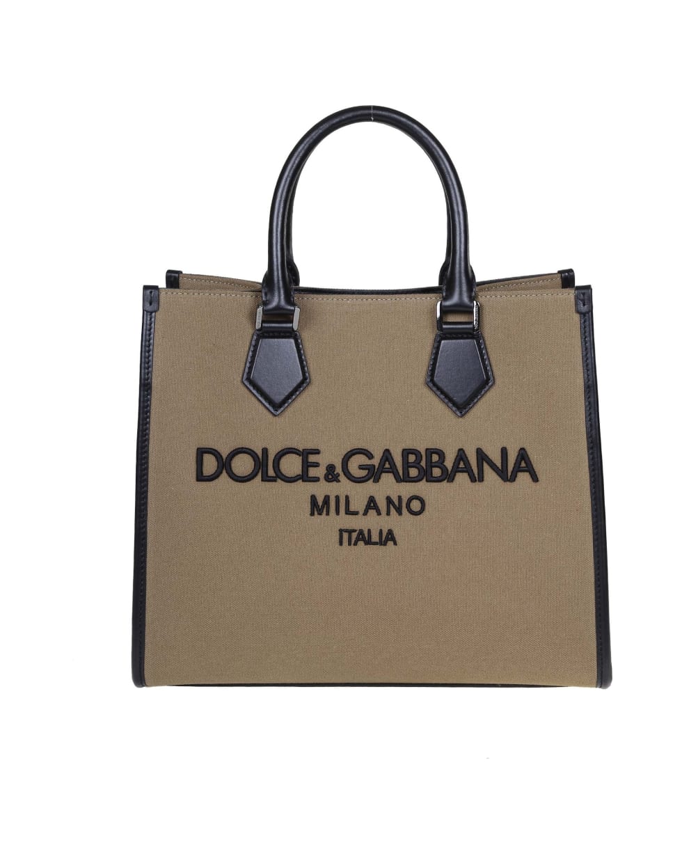 Dolce & Gabbana Handbag In Canvas With Logo - Green