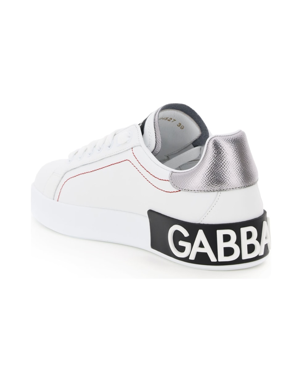 Dolce & Gabbana Portofino Leather Sneakers - Rosa Bianco Argento