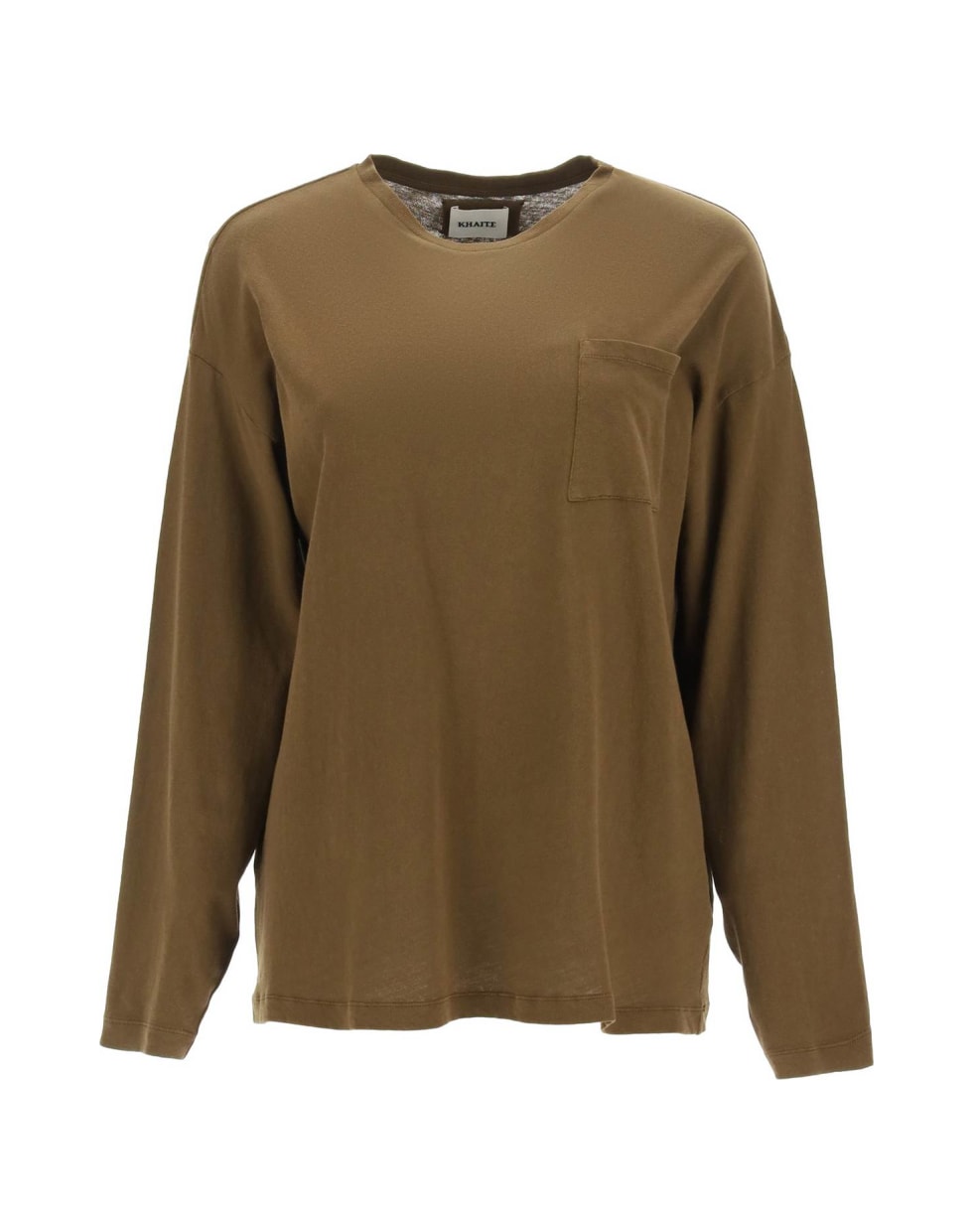 Khaite Imogen T-shirt With Pocket - OLIVE (Brown)
