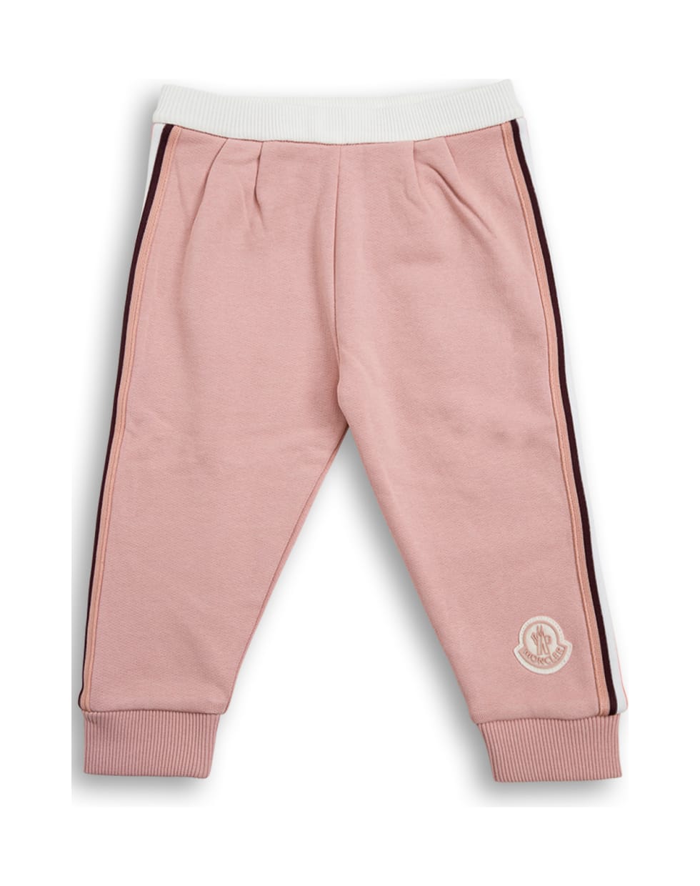 Moncler Pink Cotton Jogger With Logo Patch - Pink