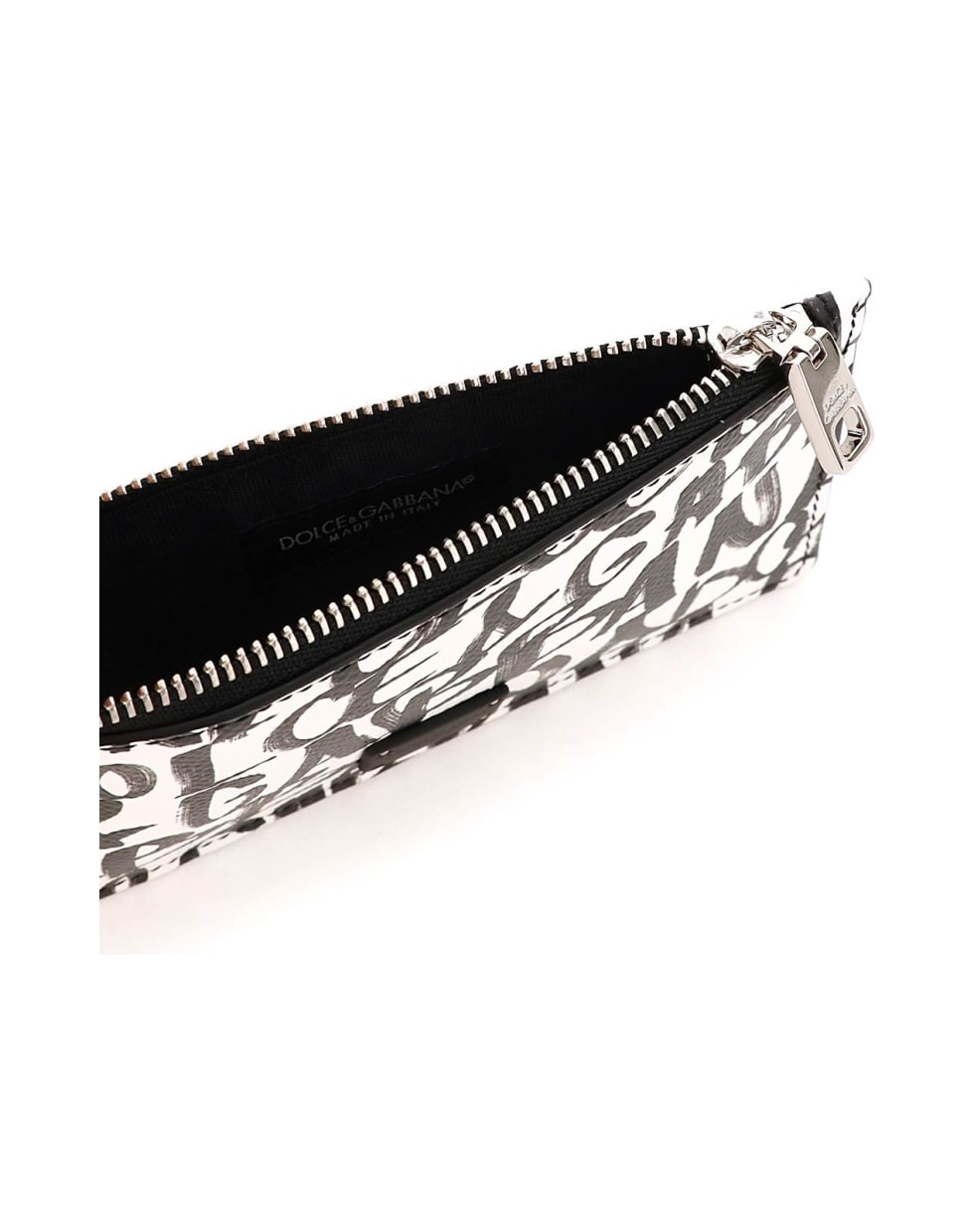 Dolce & Gabbana Dg Graffiti Zipped Card Holder - LOGO1 NERO F BCO NAT (Black)