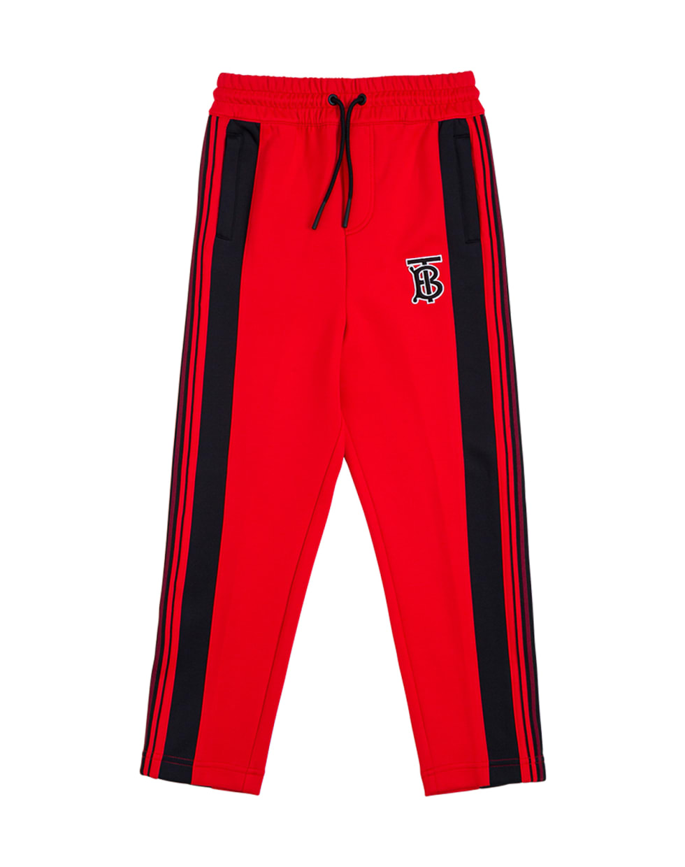 Burberry Red And Black Emmett Pants With Logo - Red