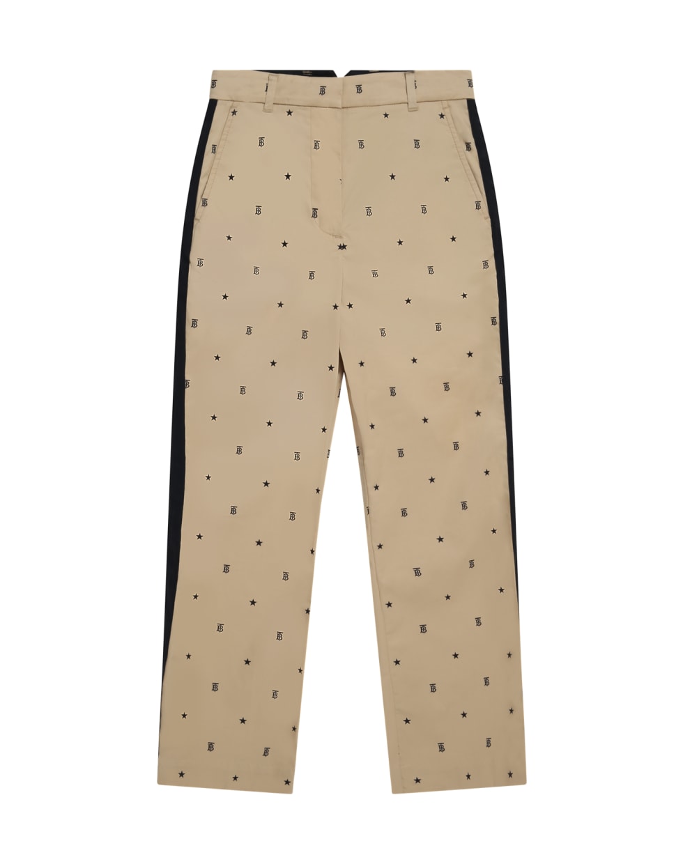 Burberry Beige Trouser For Kids With Stars - Beige