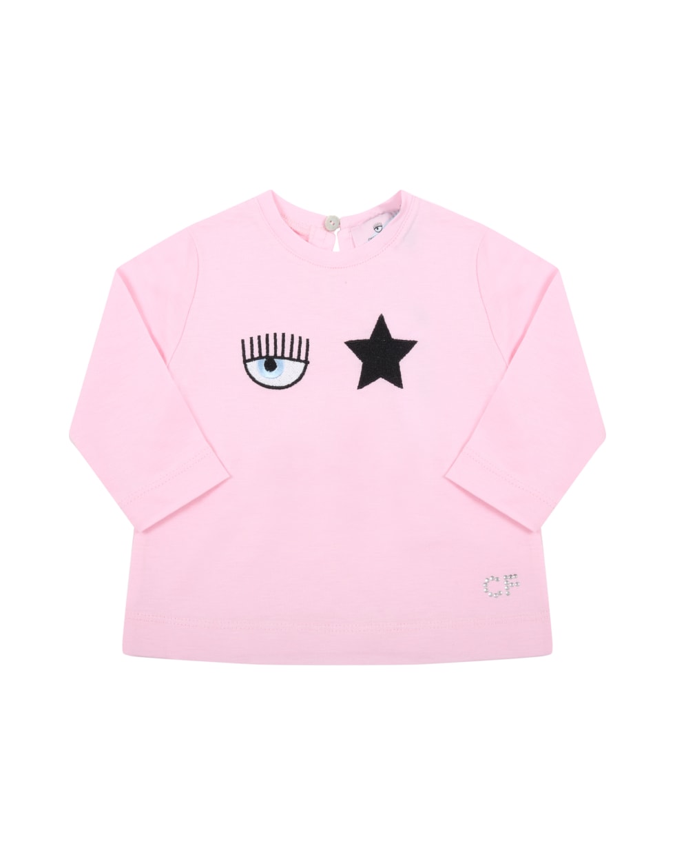 Chiara Ferragni Pink T-shirt For Baby Girl With Eyestar - Rosa