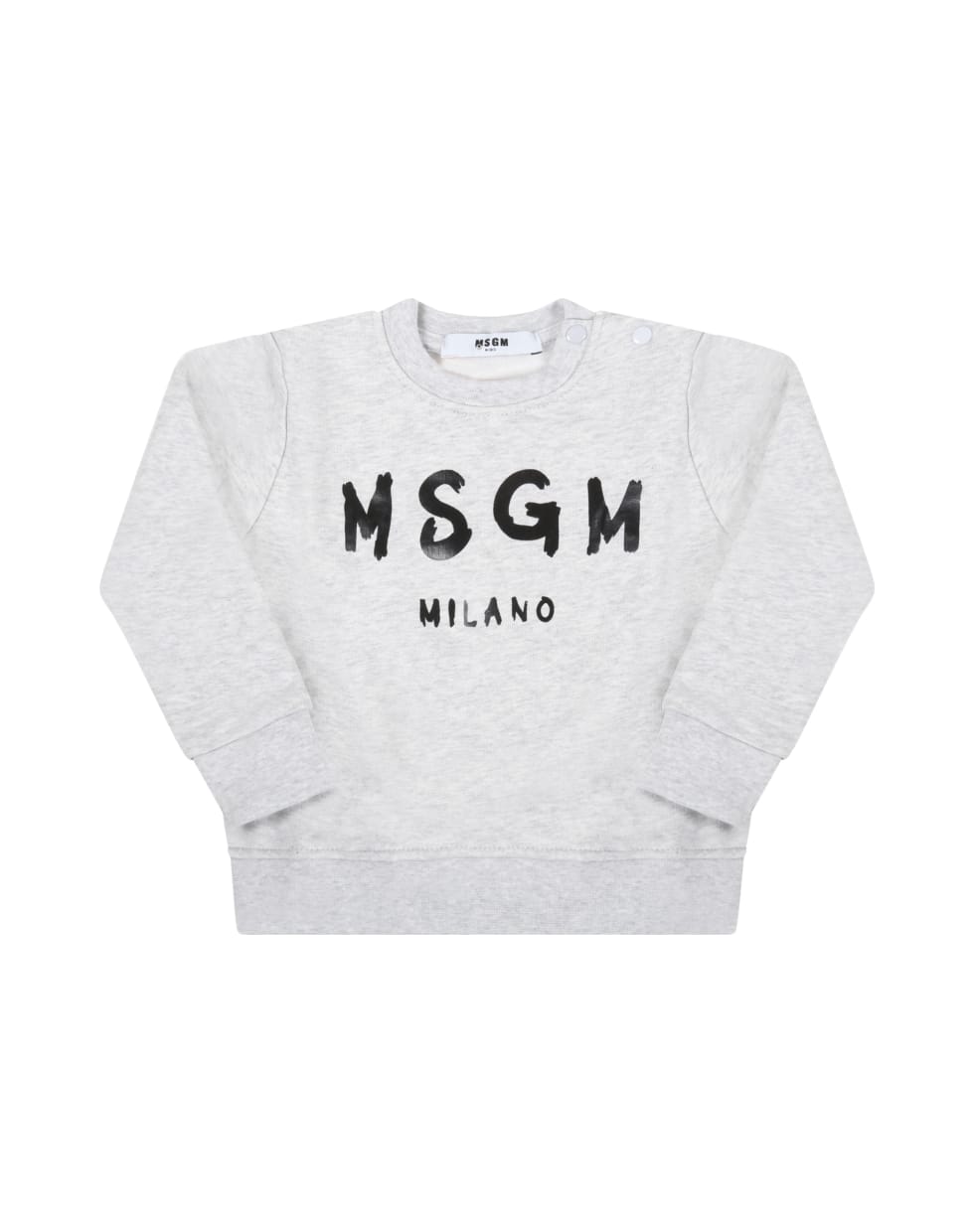 MSGM Grey Sweatshirt For Baby Kids With Logo - Grey