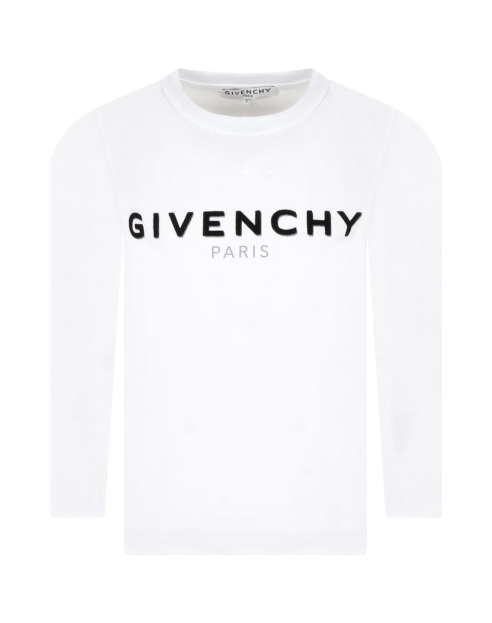 Givenchy White T-shirt For Kids With Black Logo - B Bianco