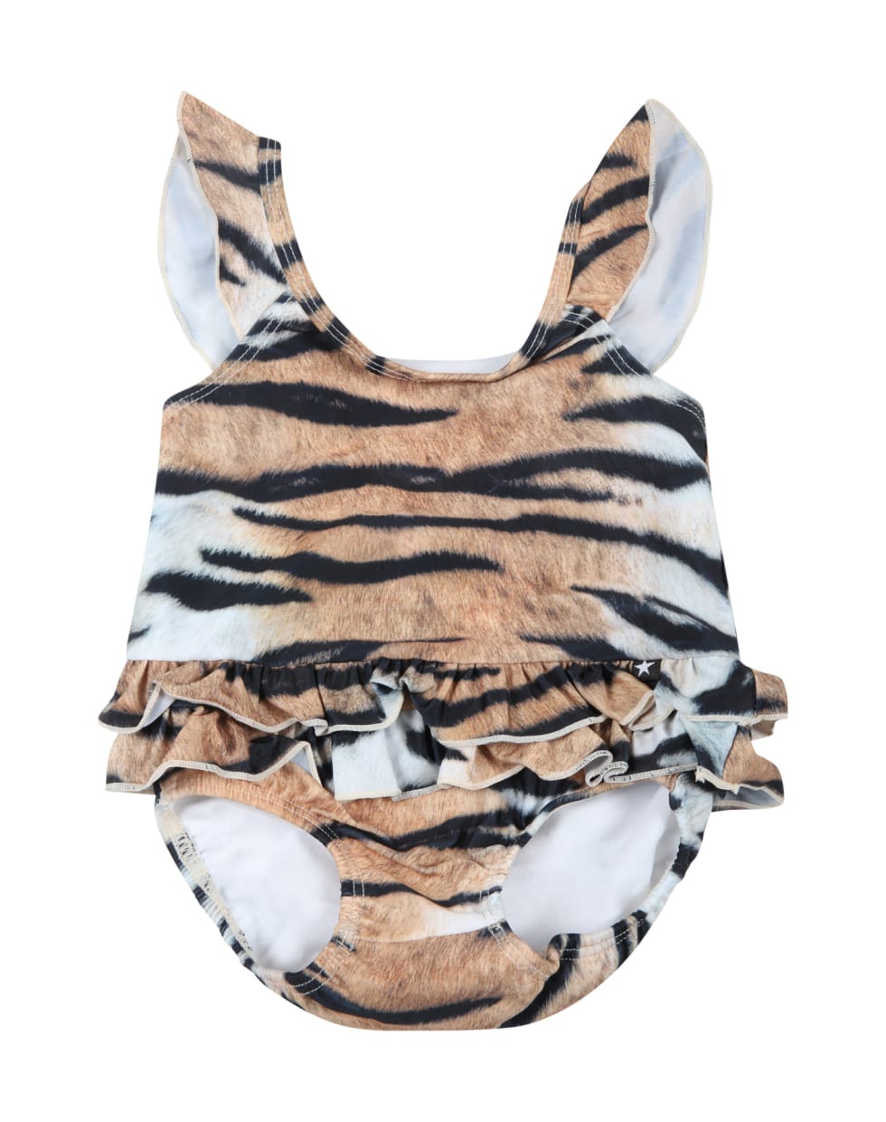 Molo Multicolor Swimsuit For Baby Girl With Tiger Print - Multicolor