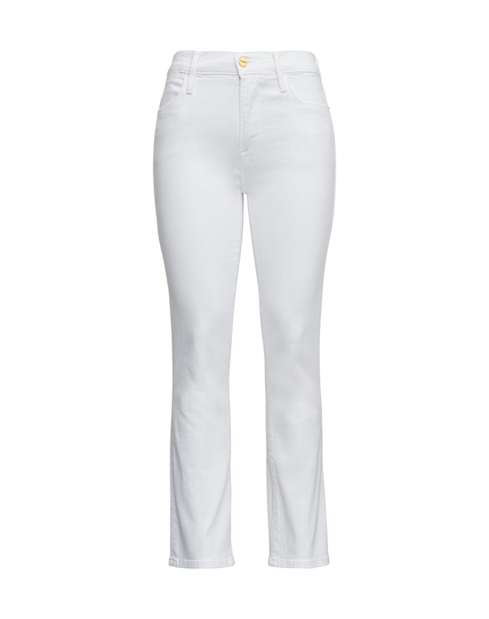 Frame Le High Straight White Denim Jeans - White