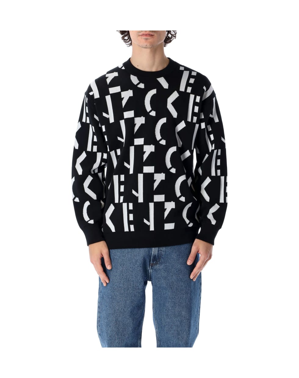 Kenzo Abstract Monogram Sweater - BLACK