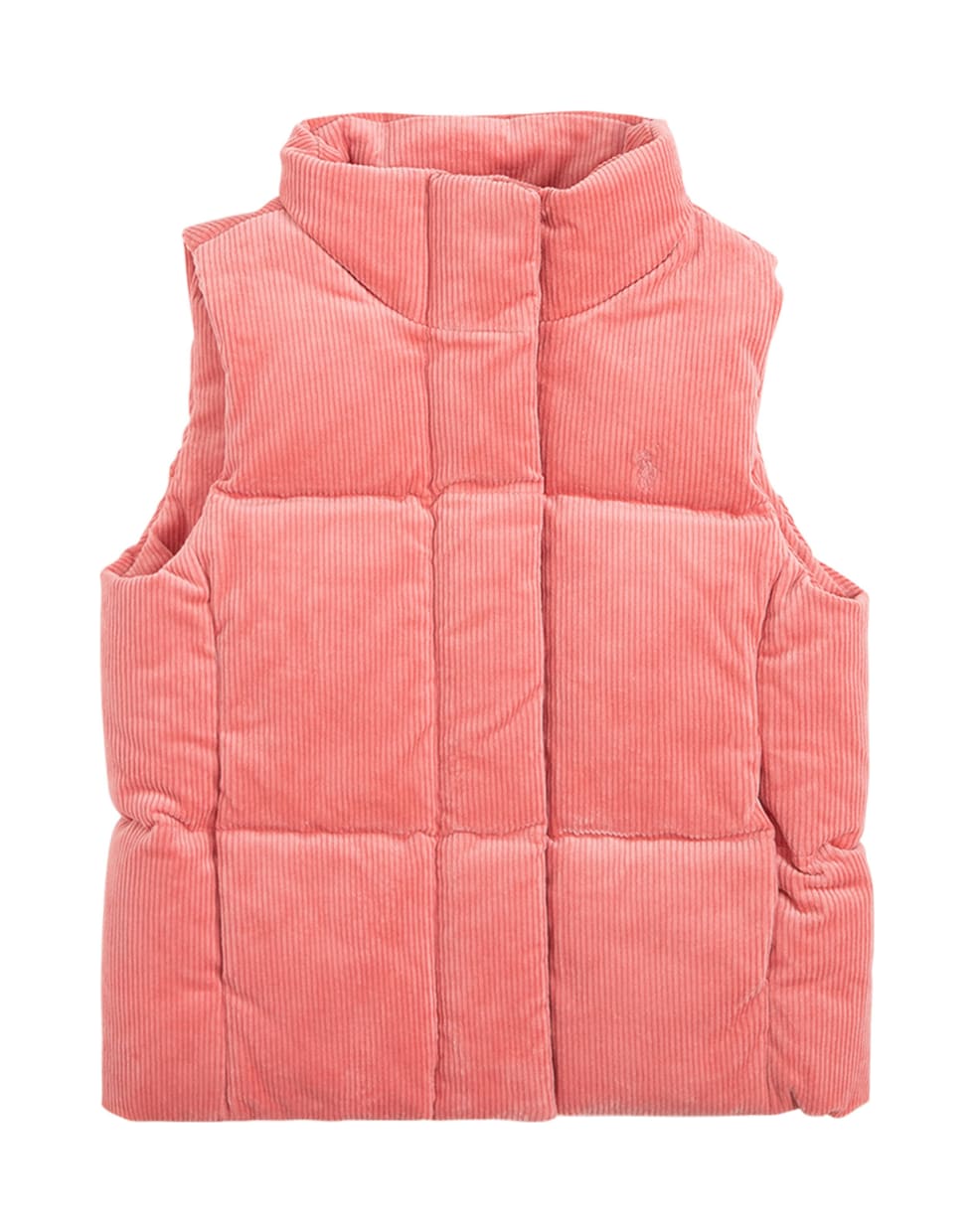 Polo Ralph Lauren Pink Velvet Vest With Logo - Pink