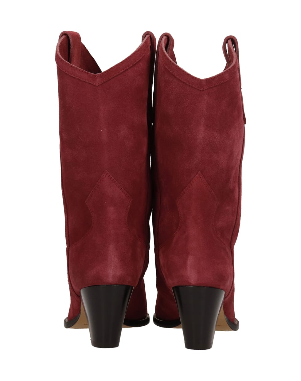 Isabel Marant Luliette Texan Ankle Boots In Bordeaux Suede - bordeaux