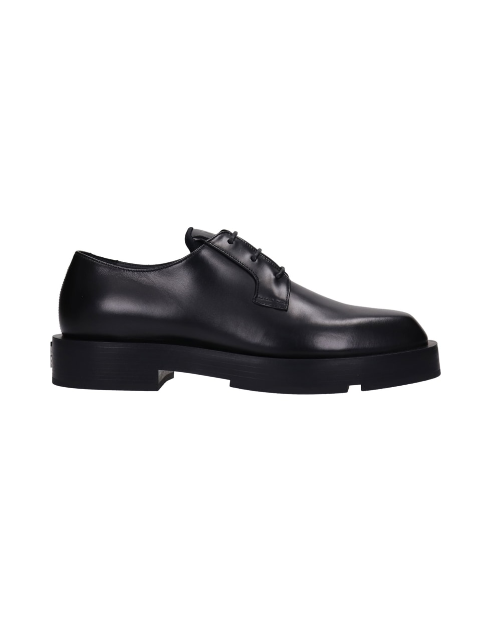 Givenchy Derby Squared Lace Up Shoes In Black Leather - Nero