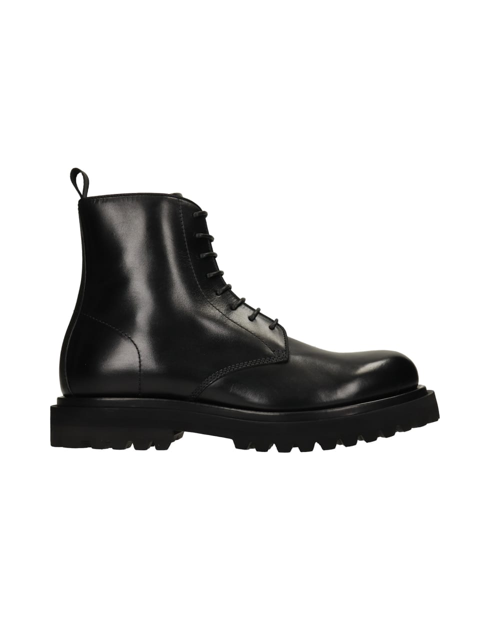 Officine Creative Eventual 002 Combat Boots In Black Leather - black