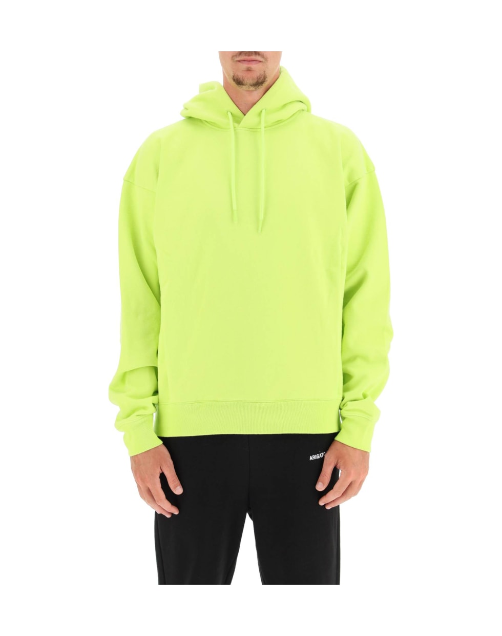 Best price on the market at italist | Martine Rose Neon Yellow Sweatshirt  With Hooie And Logo On The Back