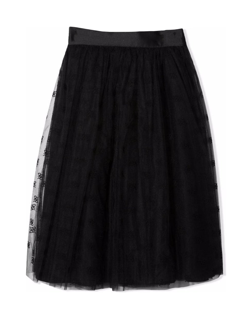 Fendi Black Cotton Blend Midi Tutu Skirt - Nero
