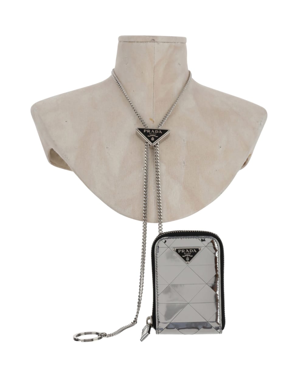 Prada Chain Key Ring - Argento
