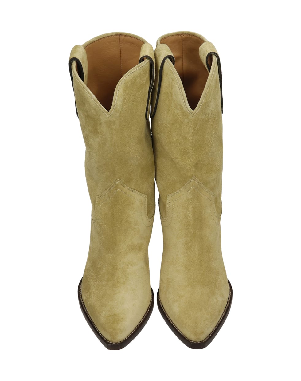 Isabel Marant Dahope Texan Ankle Boots In Beige Suede - beige