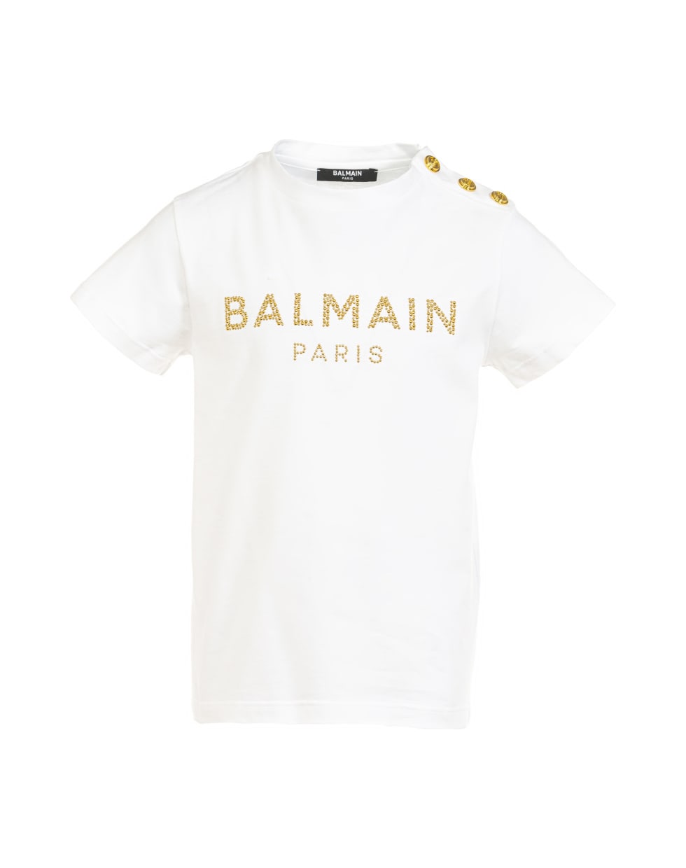 Balmain T-shirt With Logo - Bianco/Oro