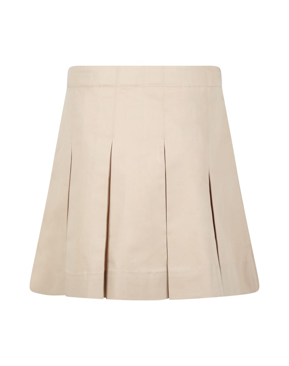 Burberry Beige Skirt For Girl With Embroidered Logo - Beige