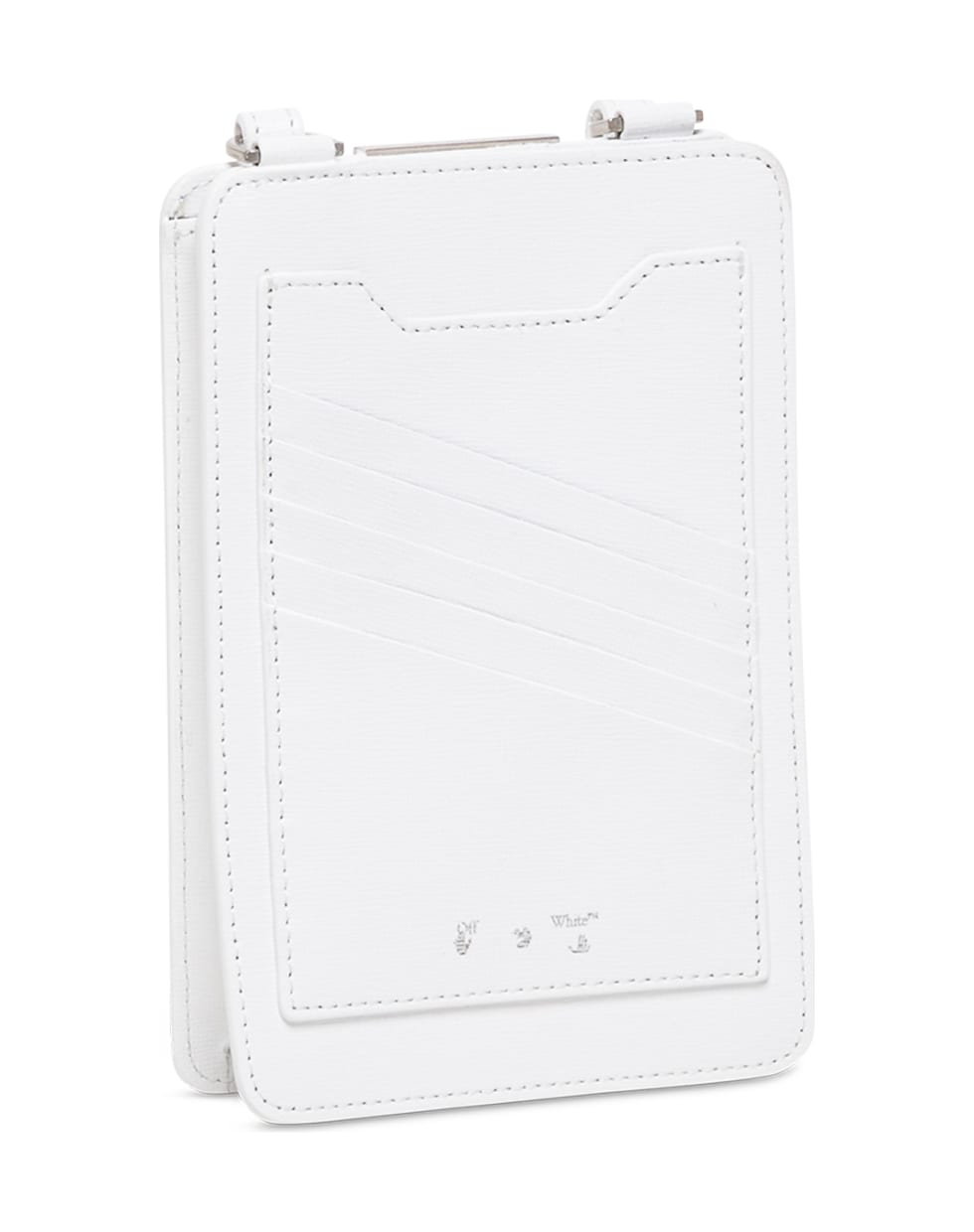 Off-White Vertical White Leather Crossbody Bag - White
