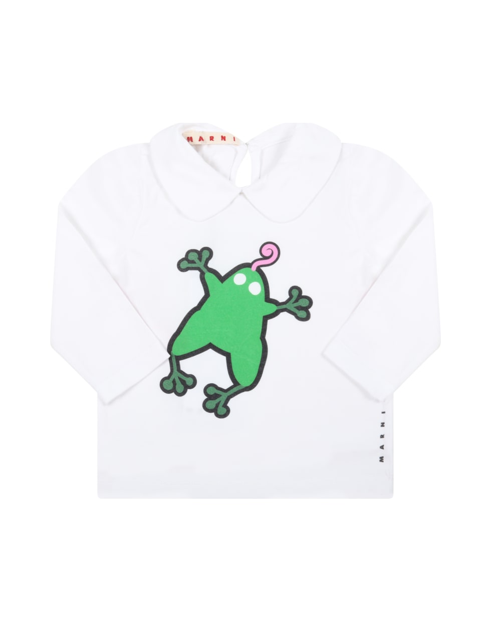 Marni White T-shirt For Baby Girl With Gecko - White