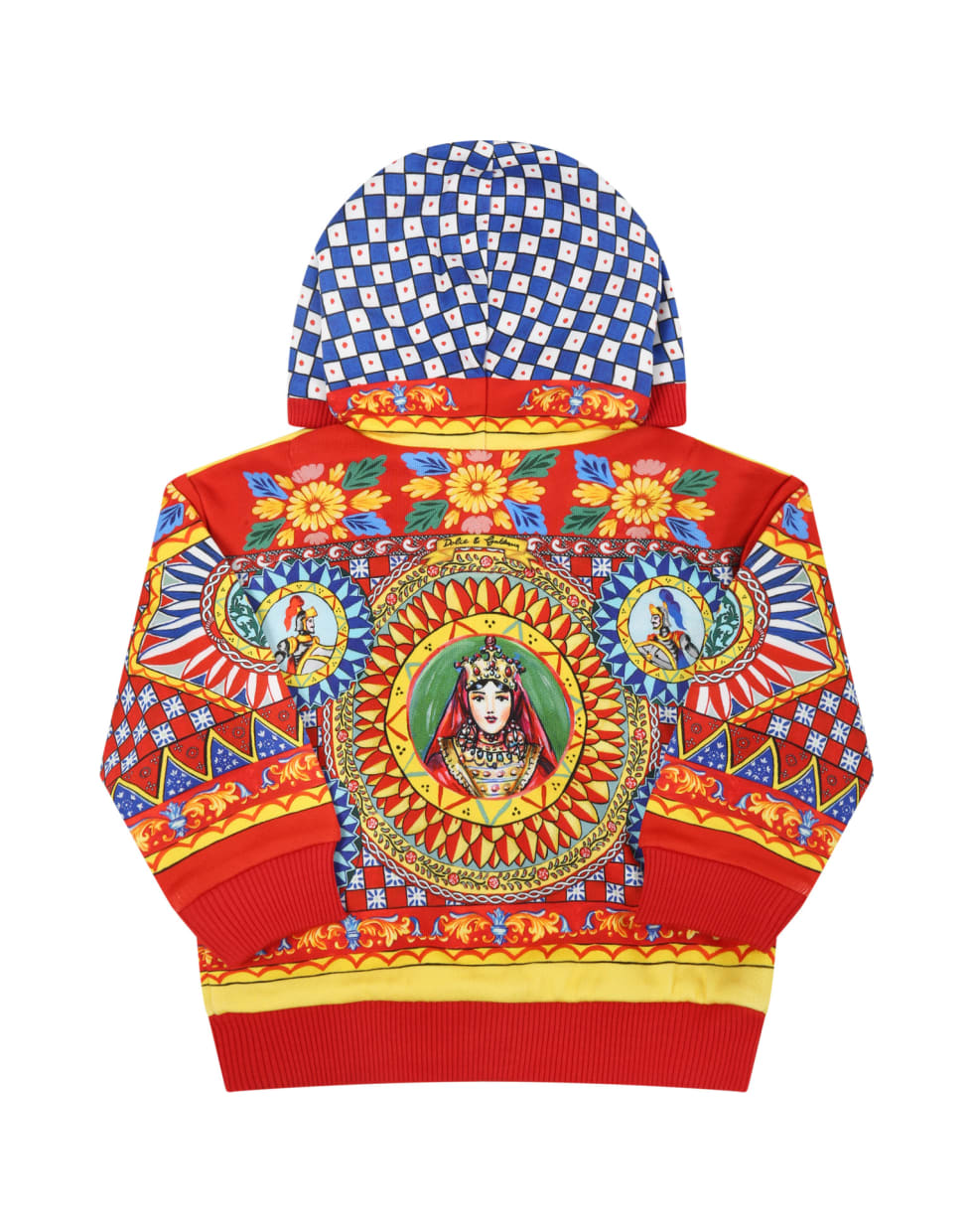 Dolce & Gabbana Red Sweatshirt For Baby Kids With Prints - Multicolor