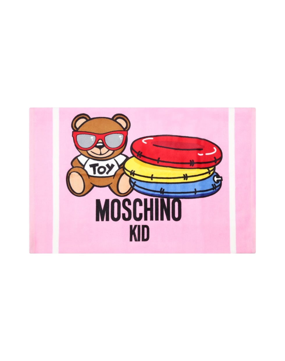 Moschino Pink Beach Towel For Girl With Teddy Bear - Pink