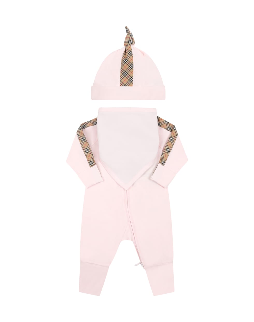 Burberry Pink Set For Baby Girl With Iconic Check Vintage - Pink