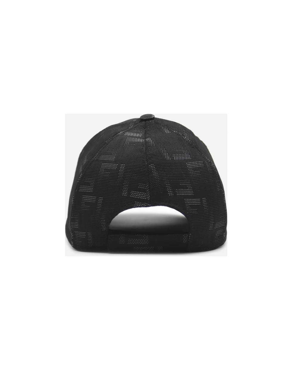 Fendi Cap With Mesh Inserts And All-over Ff Motif - Black