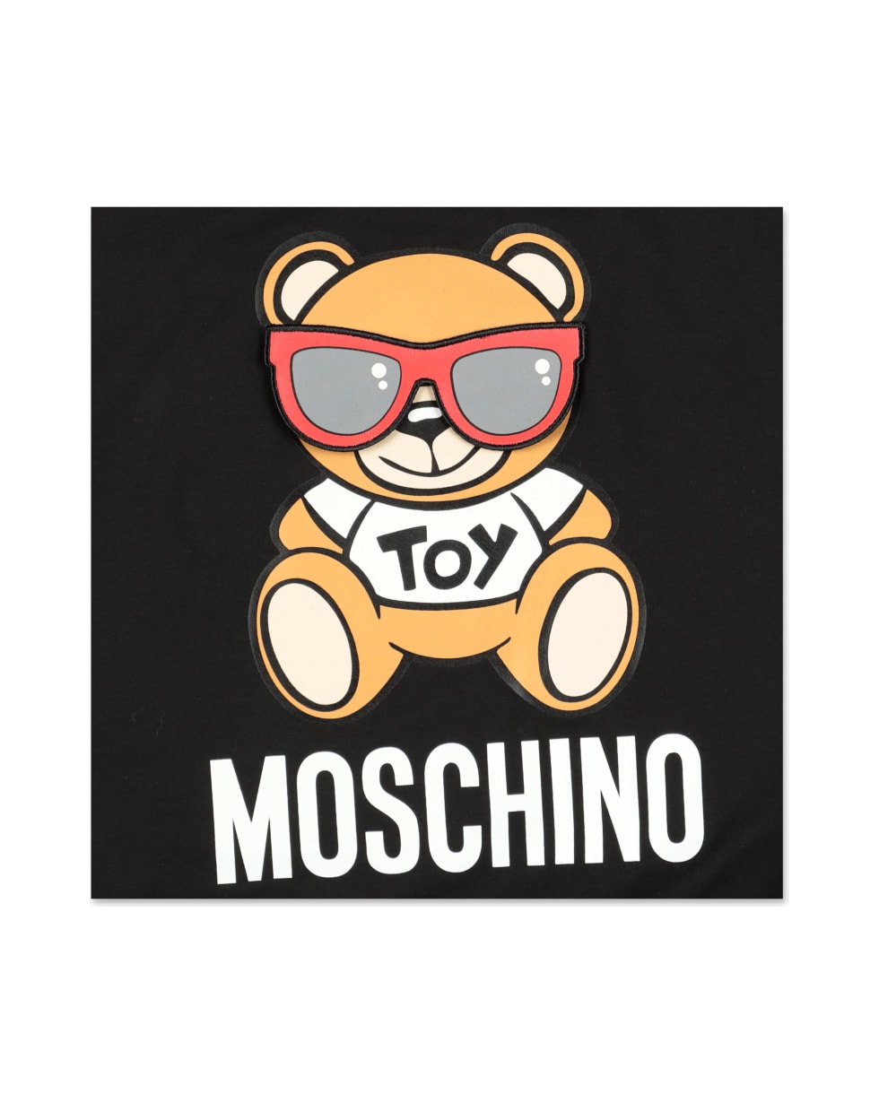 Moschino T-shirt Nera Teddy Bear In Jersey Di Cotone - Nero