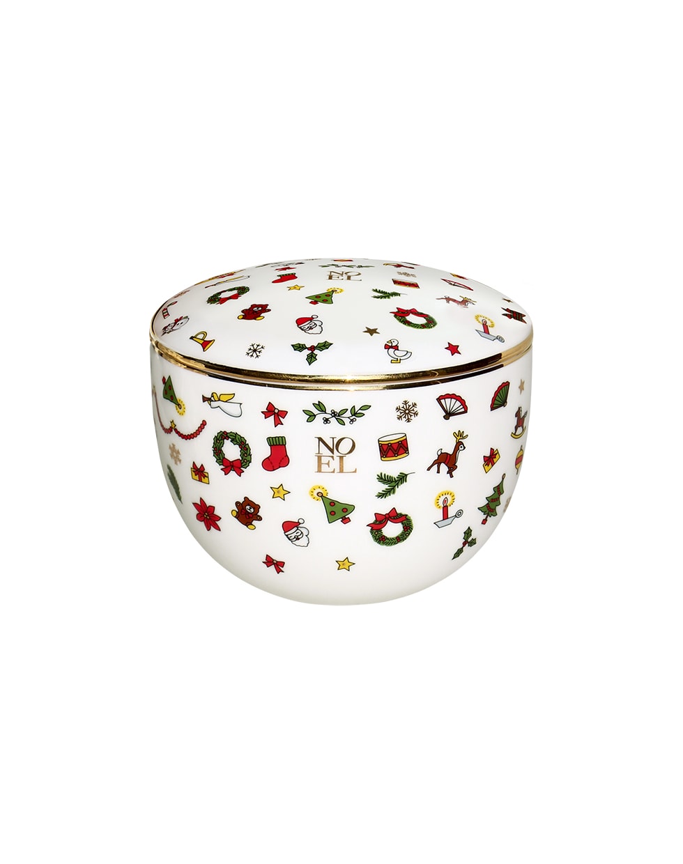 Taitù Small Bowl with Lid - Noel Oro Collection - Multicolor and Gold