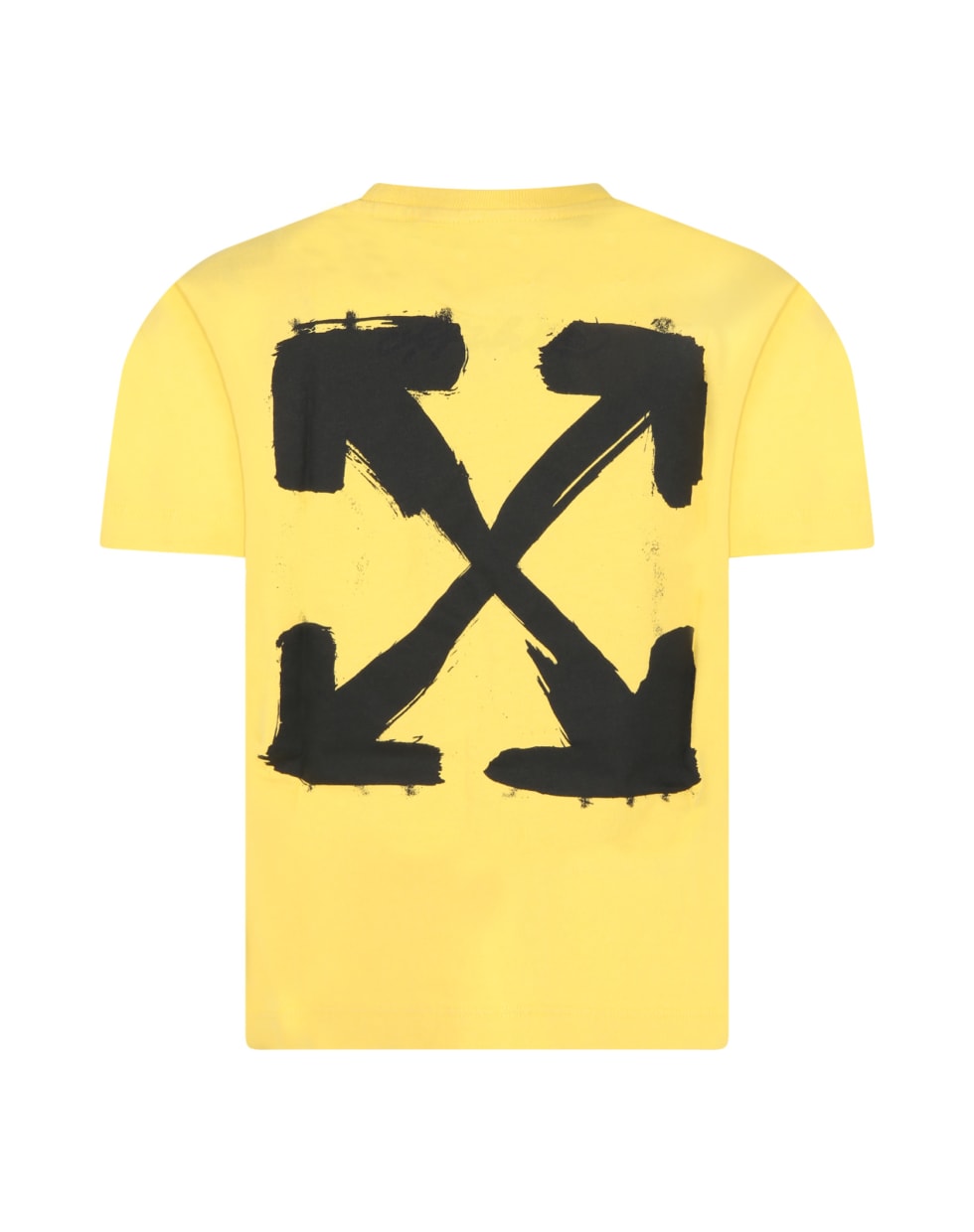 Off-White Yellow T-shirt For Kids With Black Logo - Giallo e Nero