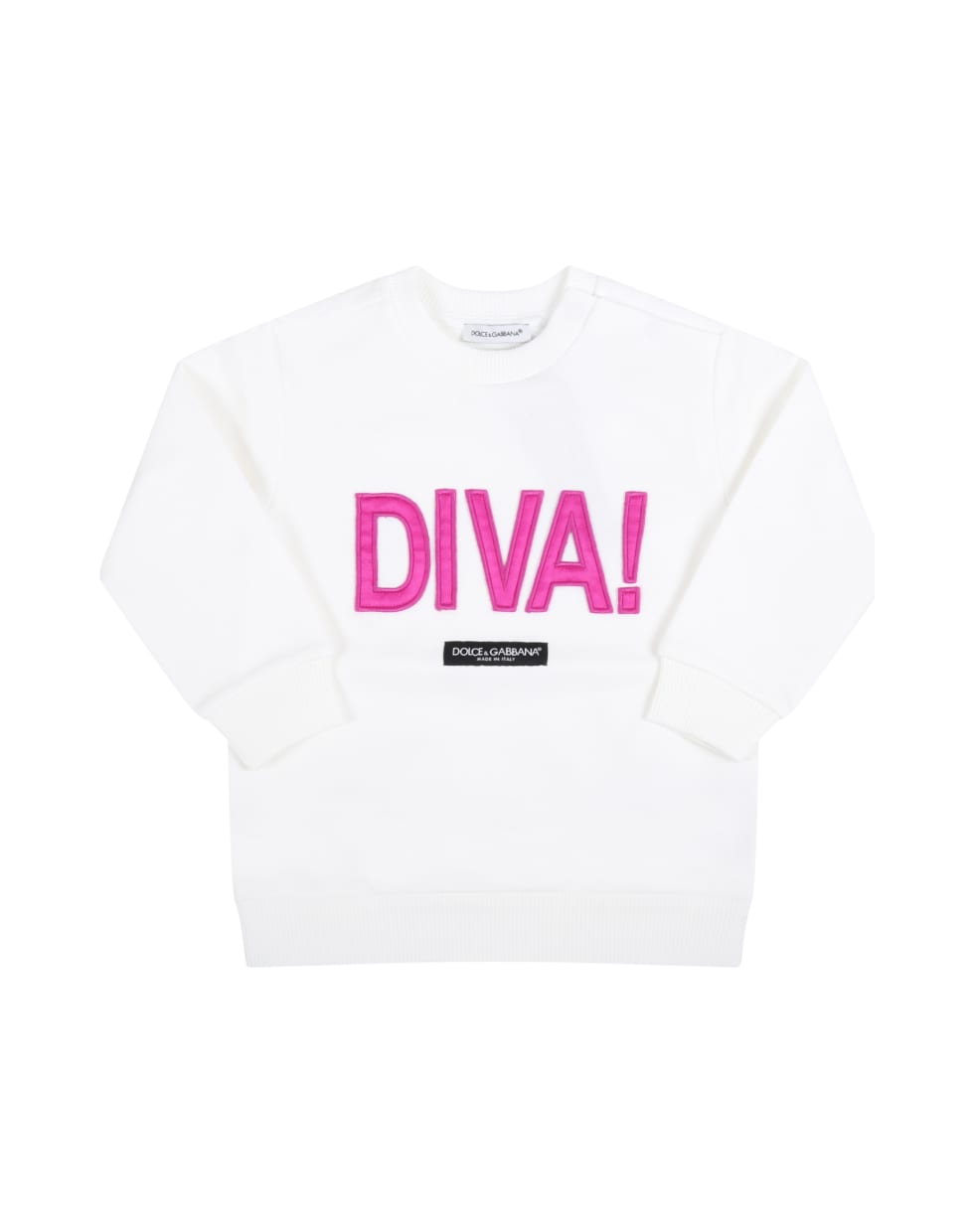 Dolce & Gabbana White Sweatshirt For Baby Girl With Logo - White