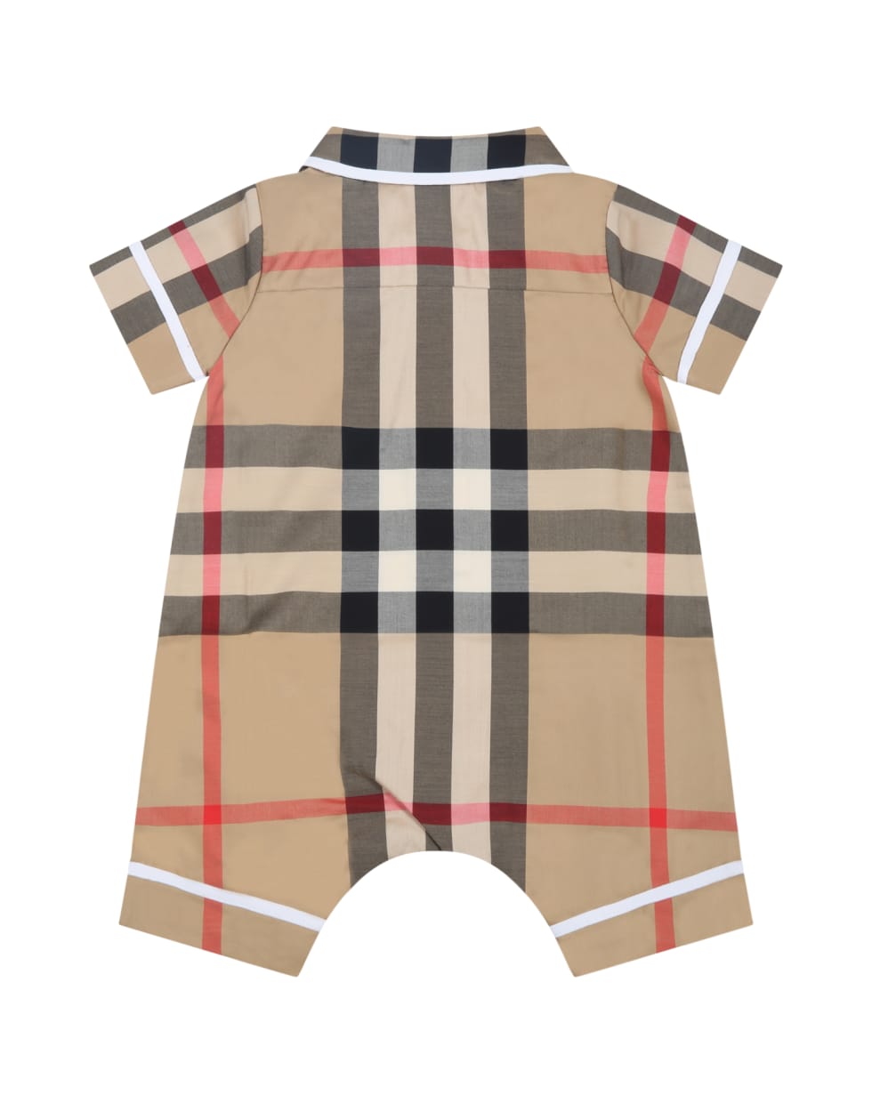 Burberry Beige Romper For Baby Boy With Check Vintage - Beige