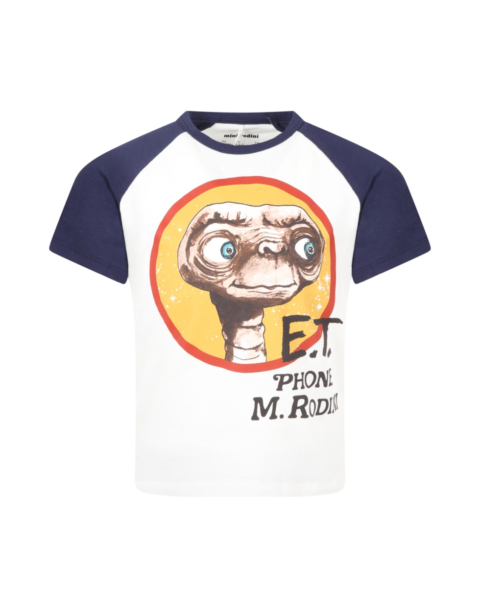 Mini Rodini White T-shirt For Kids With E.t. And Logo - Multicolor